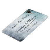 スチームパンクティール（緑がかった色）ハート結婚式の日付を保存 マグネット (左側)