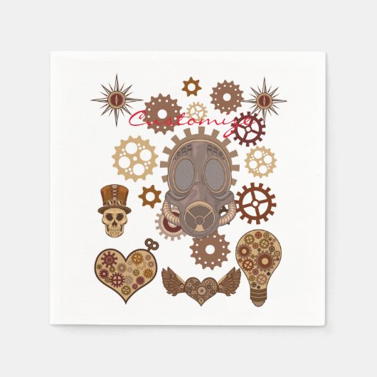 スチームパンクテーマサンダー_コーブ スタンダードカクテルナプキン (正面)