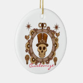 スチームパンクテーマトップハットスカルサンダー_コーブ セラミックオーナメント (右)