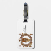 スチームパンクテーマトップハットスカルサンダー_コーブ ラゲッジタグ (裏面縦)