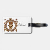 スチームパンクテーマトップハットスカルサンダー_コーブ ラゲッジタグ (裏面横)