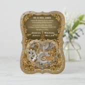 スチームパンクテーマ結婚式招待状 招待状 (スタンド正面)