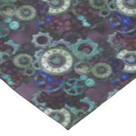 スチームパンクデコール、時計の時間のギアパターンブラック テーブルクロス