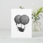 スチームパンクデザイン白黒飛んでいる機械 サンキューカード (スタンド正面)