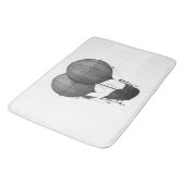 スチームパンクデザイン白黒飛んでいる機械 バスマット (アングル)