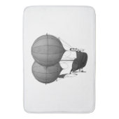 スチームパンクデザイン白黒飛んでいる機械 バスマット (正面縦)