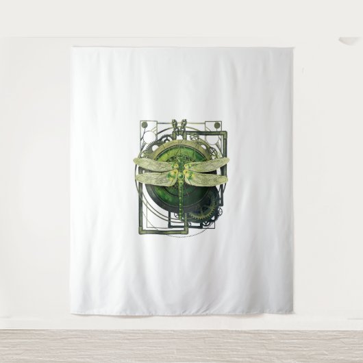 スチームパンクドラゴンフライビクトリアンアートメカニカル蒸気 タペストリー (正面)