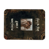 スチームパンクノワール浮気結婚式の日付保存 マグネット (横)