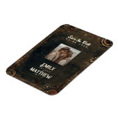 スチームパンクノワール浮気結婚式の日付保存 マグネット (左側)