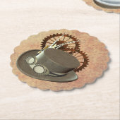 スチームパンクハットとギア ペーパーコースター (アングル)