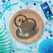 スチームパンクハットとギア ペーパープレート (パーティー)