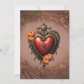 スチームパンクハートと花。 招待状 (裏面)