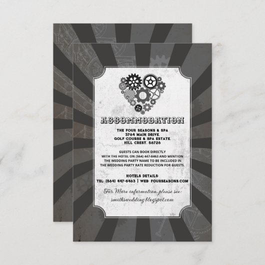 スチームパンクハートコーグスアコモデーションウェディングカード エンクロージャーカード (正面/裏面)