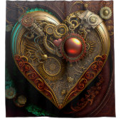 スチームパンクハートシャワーカーテン シャワーカーテン (正面)