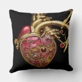 スチームパンクハート解剖学的ルビーとギア クッション (裏面)