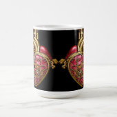 スチームパンクハート解剖学的ルビーとギア コーヒーマグカップ (中央)