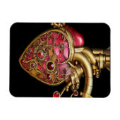 スチームパンクハート解剖学的ルビーとギア マグネット (横)