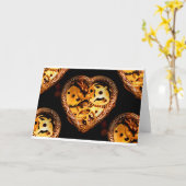 スチームパンクハート カード (黄色い花)