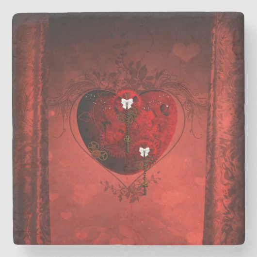 スチームパンクハート ストーンコースター (正面)