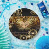 スチームパンクハート ペーパープレート (パーティー)