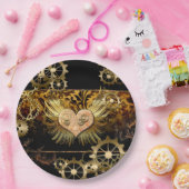 スチームパンクハート ペーパープレート (パーティー)