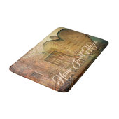 スチームパンクハート、窓と時計 バスマット (アングル)