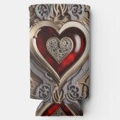 スチームパンクハート – 複雑な機械的愛 スリム缶クーラー (裏面)