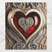 スチームパンクハート – 複雑な機械的愛 ワインラベル (シングルラベル)