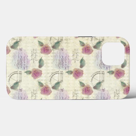 スチームパンクバラと機械式スケッチとギア Case-Mate iPhoneケース (裏面 (横))