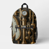 スチームパンクパイプとゲージのバックパック プリントバックパック (正面)