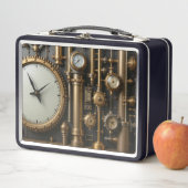 スチームパンクパイプとゲージ弁当箱 メタルランチボックス (インサイチュ)