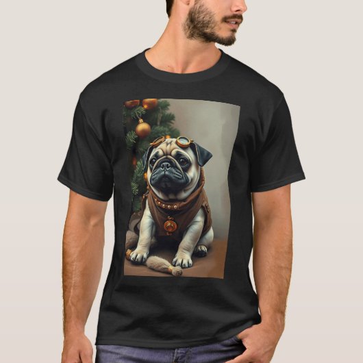 スチームパンクパグの肖像画 II Tシャツ (正面)
