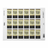 スチームパンクパステル黄色の繁栄の渦巻ビクトリアンき ラベル (フルシート)