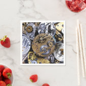 スチームパンクパーティーヴィンテージビクトリアンポケットウォッチ スタンダードカクテルナプキン (インサイチュ)