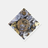 スチームパンクパーティーヴィンテージビクトリアンポケットウォッチ スタンダードカクテルナプキン (角)