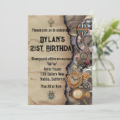 スチームパンクパーティーヴィンテージビクトリアン招待状 招待状 (スタンド正面)