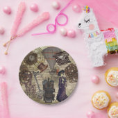 スチームパンクパーティー供給ヴィンテージ工業 ペーパープレート (パーティー)