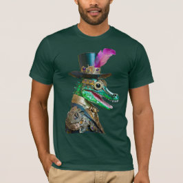スチームパンクパーティー動物アリゲーター マルディグラ Tシャツ