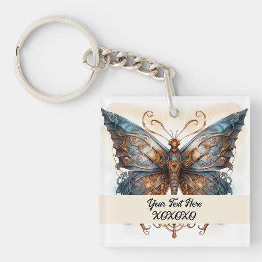 スチームパンクパーティー蝶 キーホルダー (正面)
