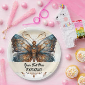 スチームパンクパーティー蝶 ペーパープレート (パーティー)