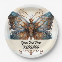 スチームパンクパーティー蝶 ペーパープレート