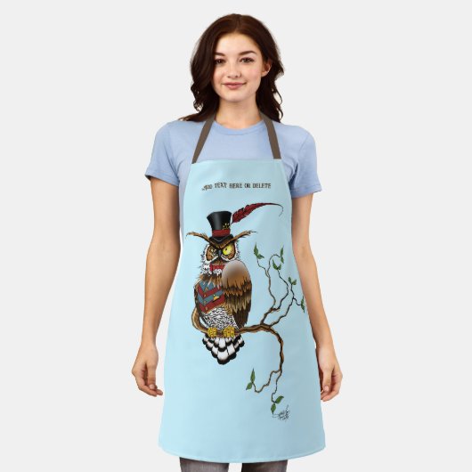 スチームパンクビクトリアンフクロウ エプロン (着用した状態)