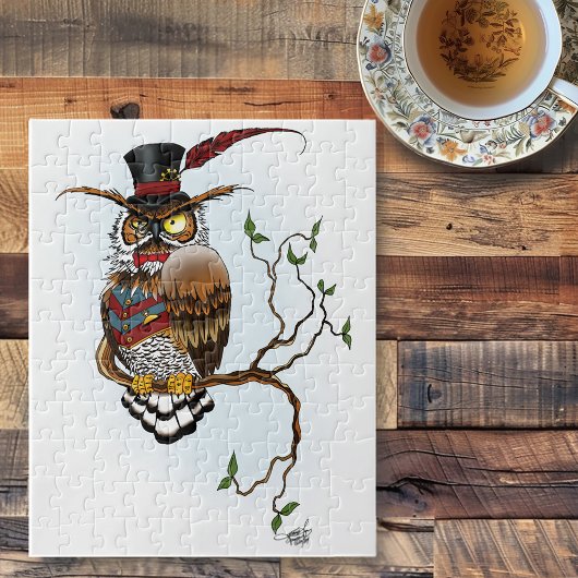スチームパンクビクトリアンフクロウ ジグソーパズル