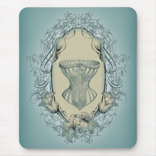 スチームパンクビクトリアンフローラリースヴィンテージコルセット マウスパッド (正面)
