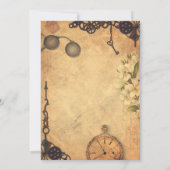 スチームパンクビクトリアンヴィンテージバチェロレッテ 招待状 (裏面)