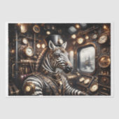 スチームパンクビクトリアン時代のゼブラ運転列車 薄葉紙 (正面)