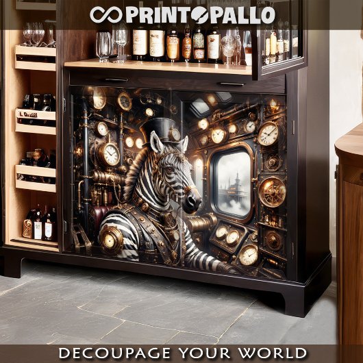 スチームパンクビクトリアン時代のゼブラ運転列車 薄葉紙