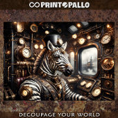 スチームパンクビクトリアン時代のゼブラ運転列車 薄葉紙