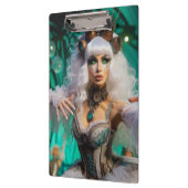 スチームパンクビクトリアン未来的グリーンダンサー クリップボード (左)