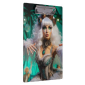 スチームパンクビクトリアン未来的グリーンダンサー クリップボード (右)